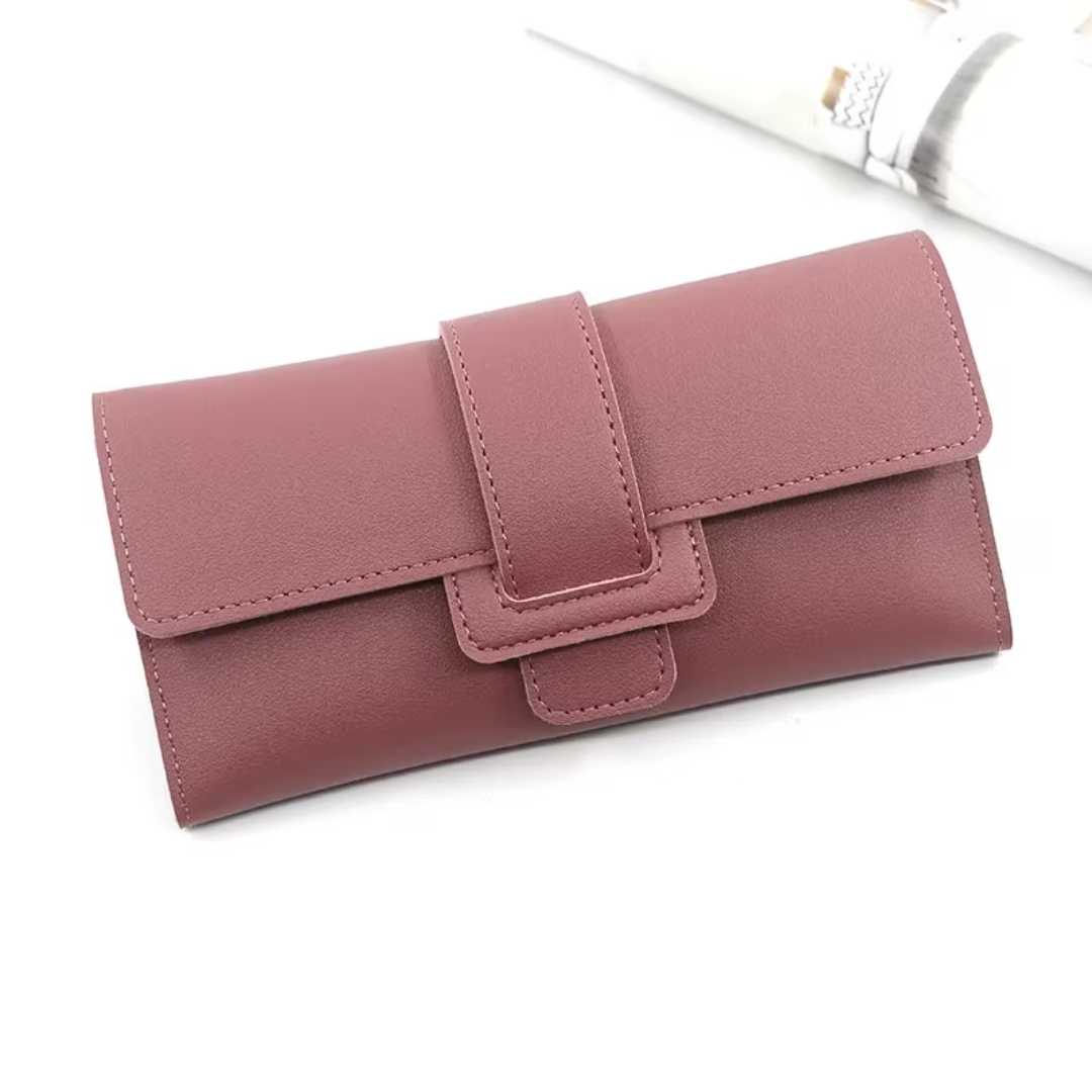 Minimalist Long Leather Wallet – Elegant & Organised Design-Red-State of Style