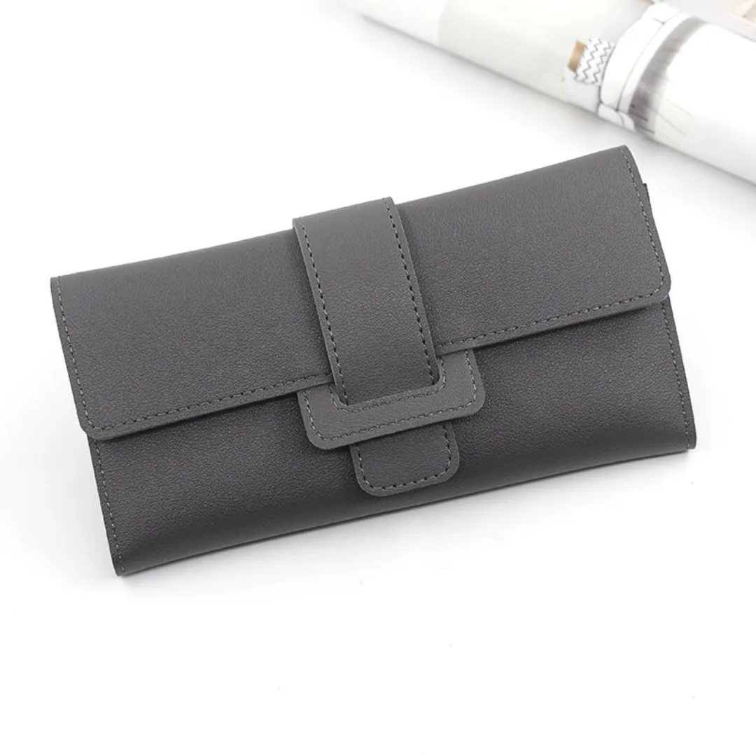 Minimalist Long Leather Wallet – Elegant & Organised Design-Red-State of Style