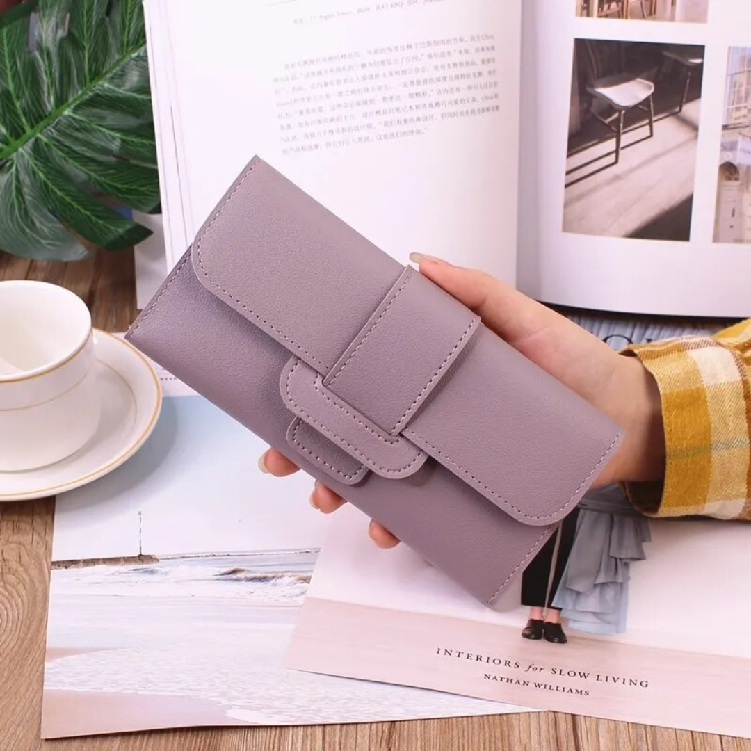 Minimalist Long Leather Wallet – Elegant & Organised Design-Red-State of Style