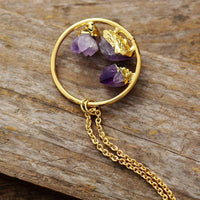 Minimalist Raw Amethyst Stone Necklace - Evelyne-State of Style