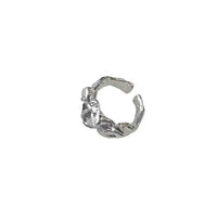 Minimalist Ring with Plissé Lava Design - Arden-Silver-State of Style