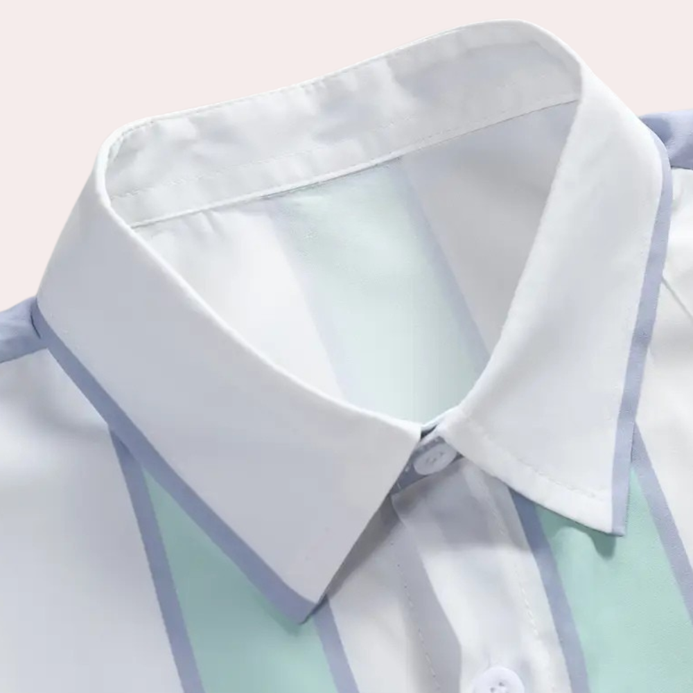 Minimalist Striped Shirt with Button Closure - Felix-S-State of Style