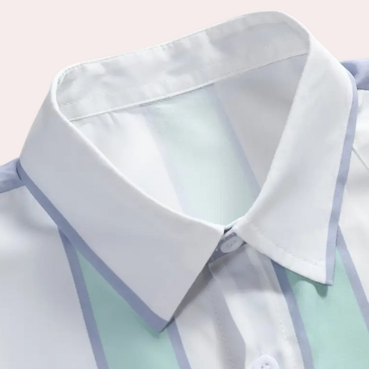 Minimalist Striped Shirt with Button Closure - Felix-S-State of Style