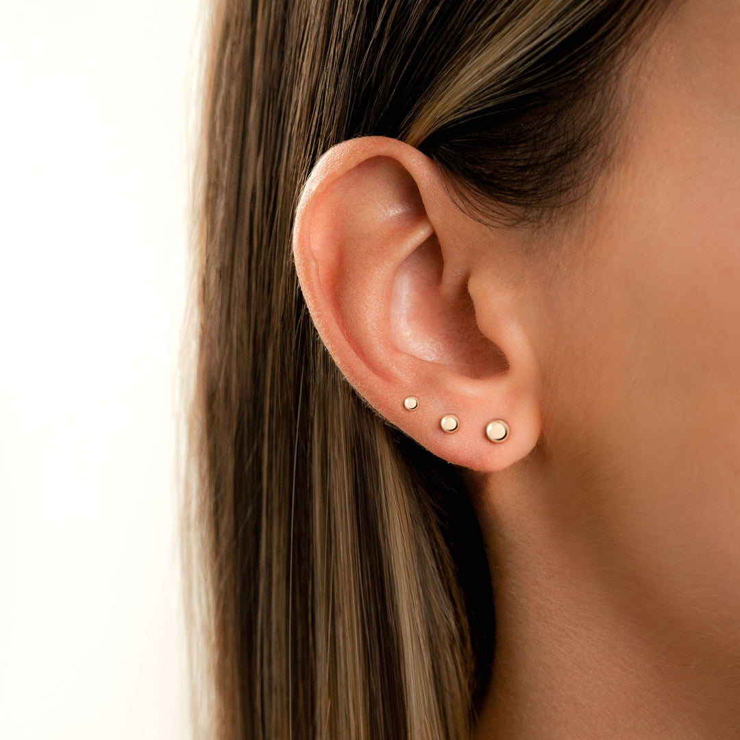 Minimalist Stud Earrings - Lunara-2 mm-Silver-State of Style
