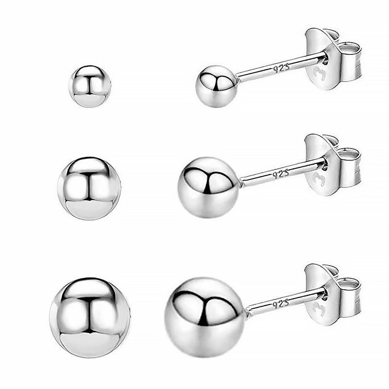 Minimalist Stud Earrings - Lunara-Set (All sizes)-Silver-State of Style