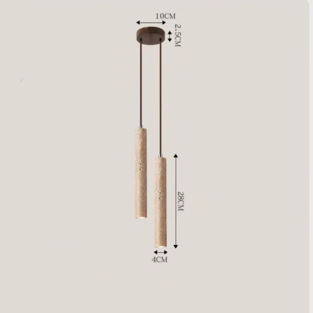 Minimalist Travertine Wabi-Sabi Style LED Chandelier - LumoLine-1 Head-State of Style