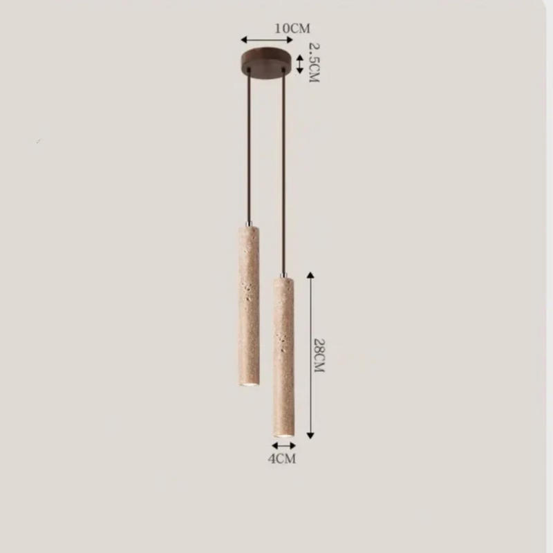 Minimalist Travertine Wabi-Sabi Style LED Chandelier - LumoLine-1 Head-State of Style