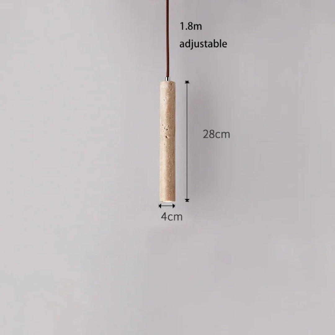Minimalist Travertine Wabi-Sabi Style LED Chandelier - LumoLine-1 Head-State of Style