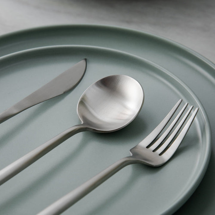 Minimalistic Cutlery for Modern Tables - PureSet-Matte Gold-Set for 4 people (20 pieces)-State of Style