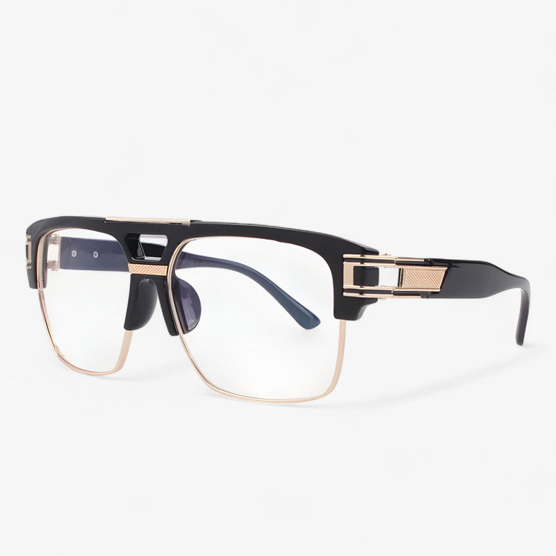 Mirrored Retro Designer Sunglasses – Calvero-Black Transparent-State of Style