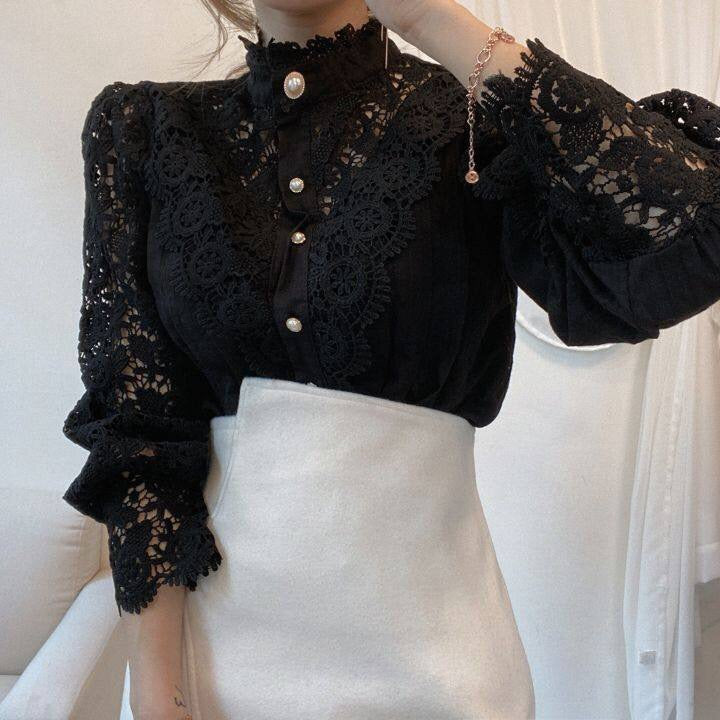 MitziBlouse | Women's Elegant Lace Top-Apricot-S-State of Style