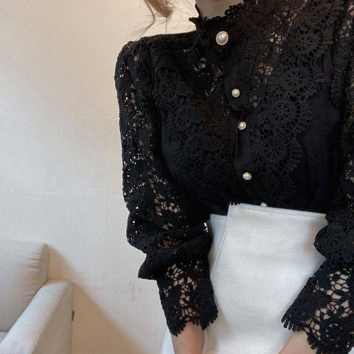 MitziBlouse | Women's Elegant Lace Top-Apricot-S-State of Style