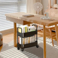 Mobile Bookshelf Trolley with Wheels - Rollit-Black-State of Style