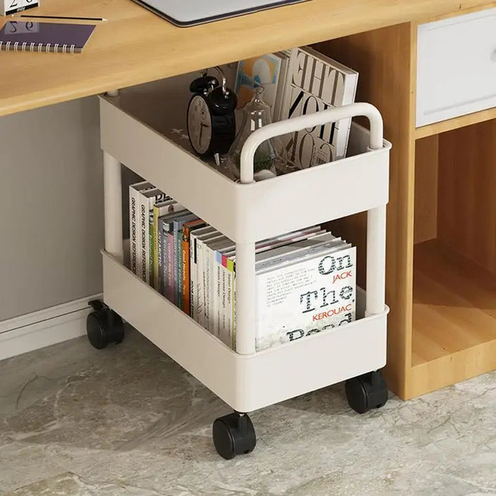 Mobile Bookshelf Trolley with Wheels - Rollit-White-State of Style