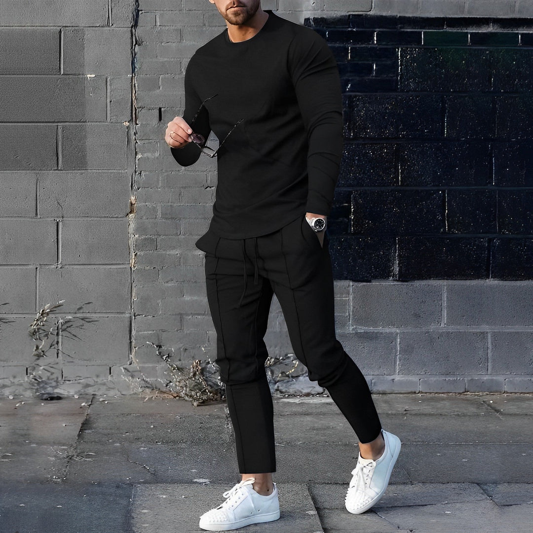 Modern 2-Piece Men's Outfit - Milan-Black-S-State of Style
