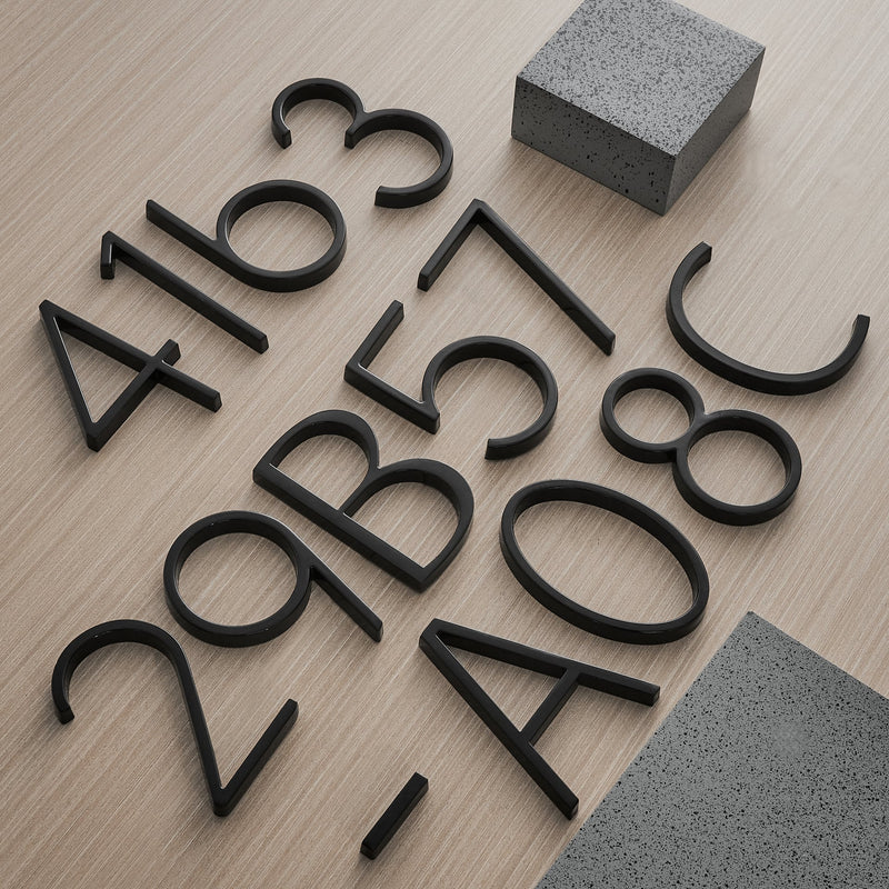 Modern Black House Numbers with Floating Design – Numbré-0-State of Style