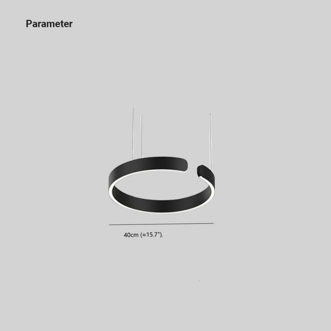Modern Circle LED Pendant Light - HaloRing-Gold-3 Colours-40 cm-State of Style