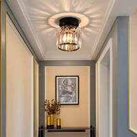 Modern Crystal Ceiling Light - CrystalGlow-Black-Square-State of Style