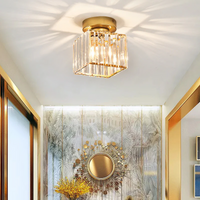 Modern Crystal Ceiling Light - CrystalGlow-Black-Square-State of Style