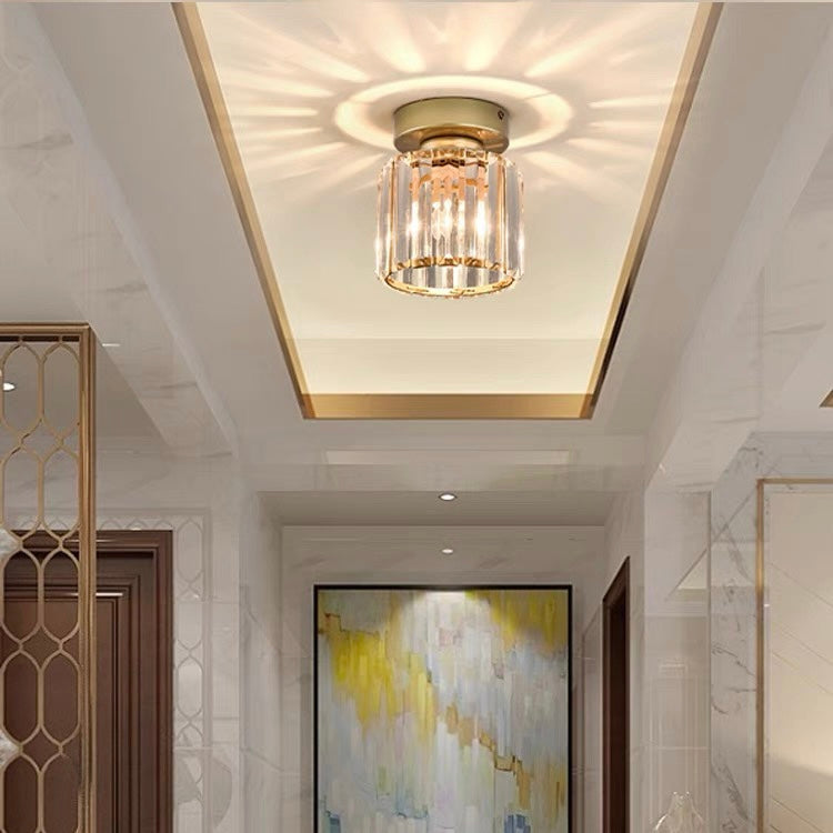 Modern Crystal Ceiling Light - CrystalGlow-Black-Square-State of Style