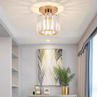 Modern Crystal Ceiling Light - CrystalGlow-Black-Square-State of Style
