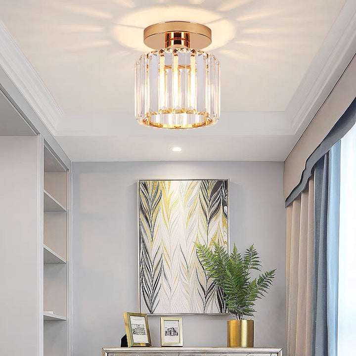 Modern Crystal Ceiling Light - CrystalGlow-Black-Square-State of Style