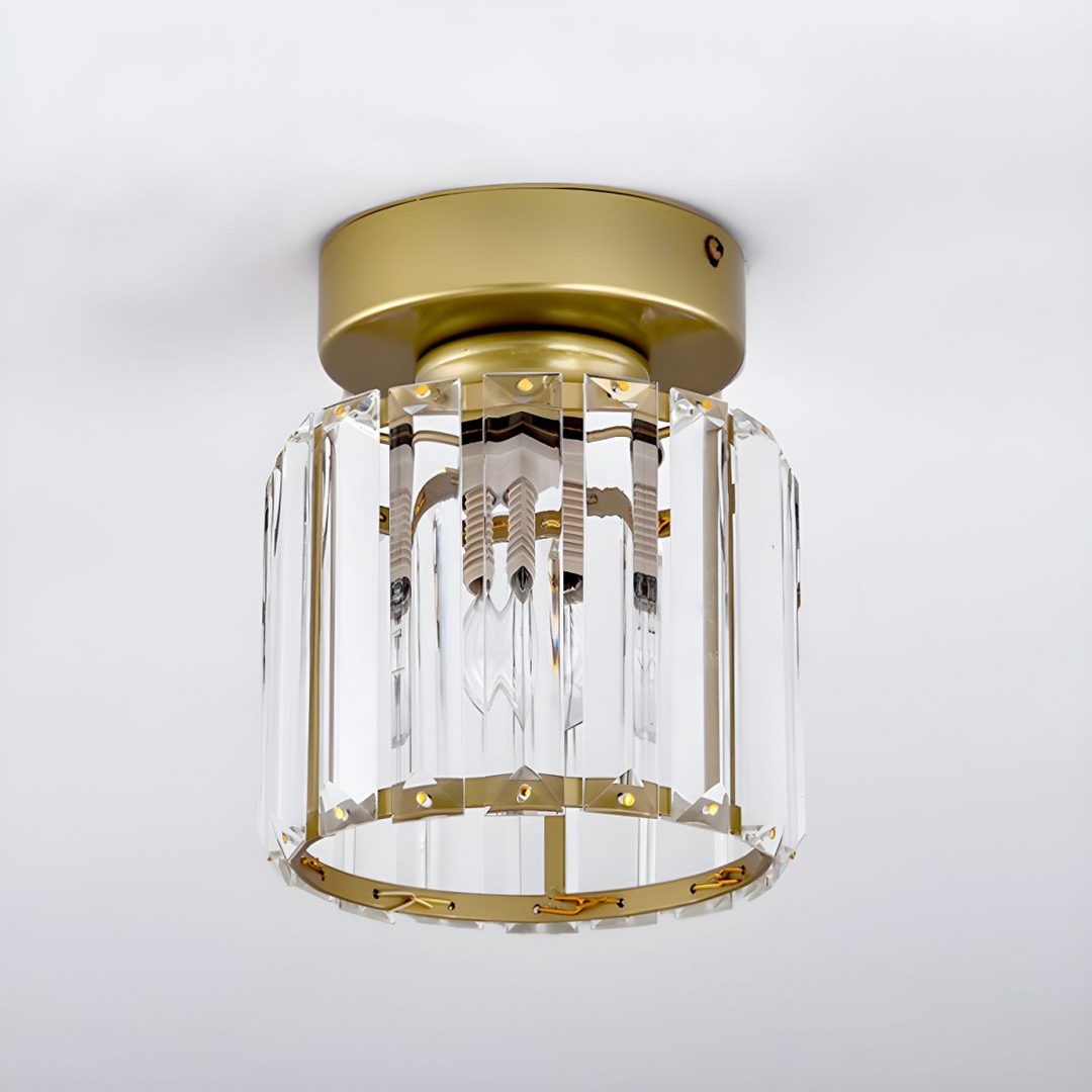 Modern Crystal Ceiling Light - CrystalGlow-Black-Square-State of Style