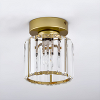 Modern Crystal Ceiling Light - CrystalGlow-Black-Square-State of Style