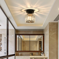 Modern Crystal Ceiling Light - CrystalGlow-Black-Square-State of Style