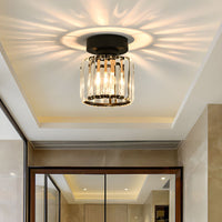 Modern Crystal Ceiling Light - CrystalGlow-Black-Square-State of Style
