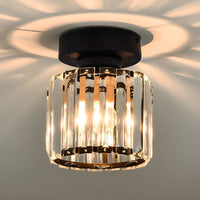 Modern Crystal Ceiling Light - CrystalGlow-Black-Square-State of Style