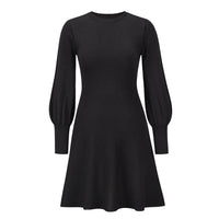 Modern Dress With Balloon Sleeves | Elegant & Stylish-Black-S-State of Style