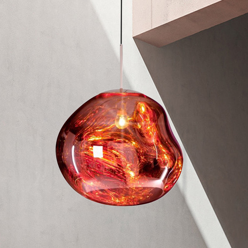 Modern Glass Ceiling Light - LunaLux-20 cm-Red-State of Style