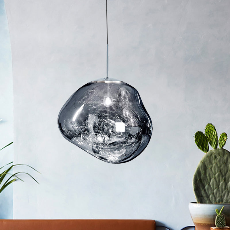 Modern Glass Ceiling Light - LunaLux-20 cm-Silver-State of Style
