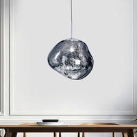 Modern Glass Ceiling Light - LunaLux-20 cm-Silver-State of Style