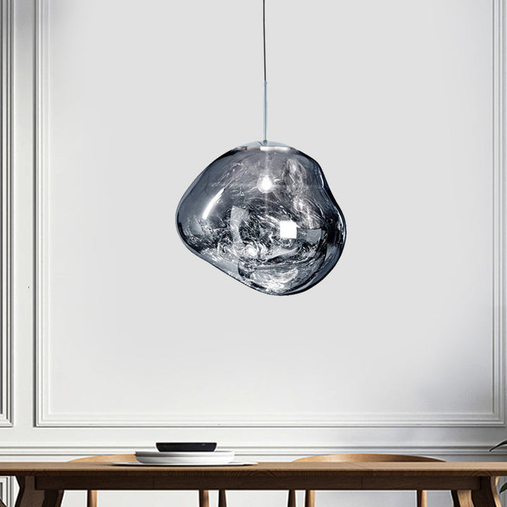 Modern Glass Ceiling Light - LunaLux-20 cm-Silver-State of Style