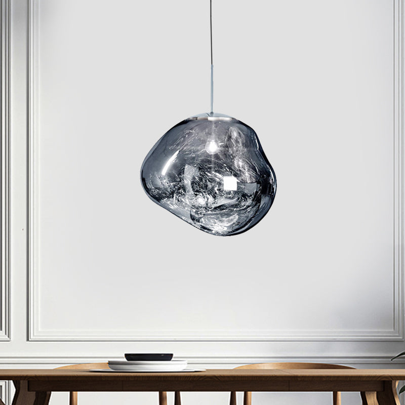 Modern Glass Ceiling Light - LunaLux-20 cm-Silver-State of Style