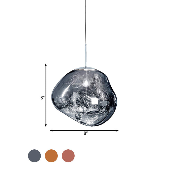 Modern Glass Ceiling Light - LunaLux-20 cm-Silver-State of Style