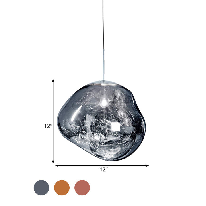 Modern Glass Ceiling Light - LunaLux-20 cm-Silver-State of Style
