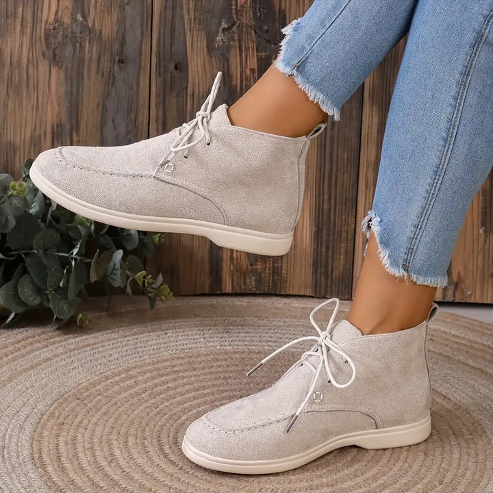 Modern Leather Women's Shoes - Maxime-Beige White-4-State of Style