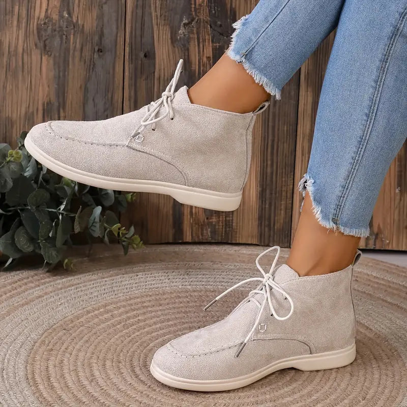 Modern Leather Women's Shoes - Maxime-Beige White-4-State of Style