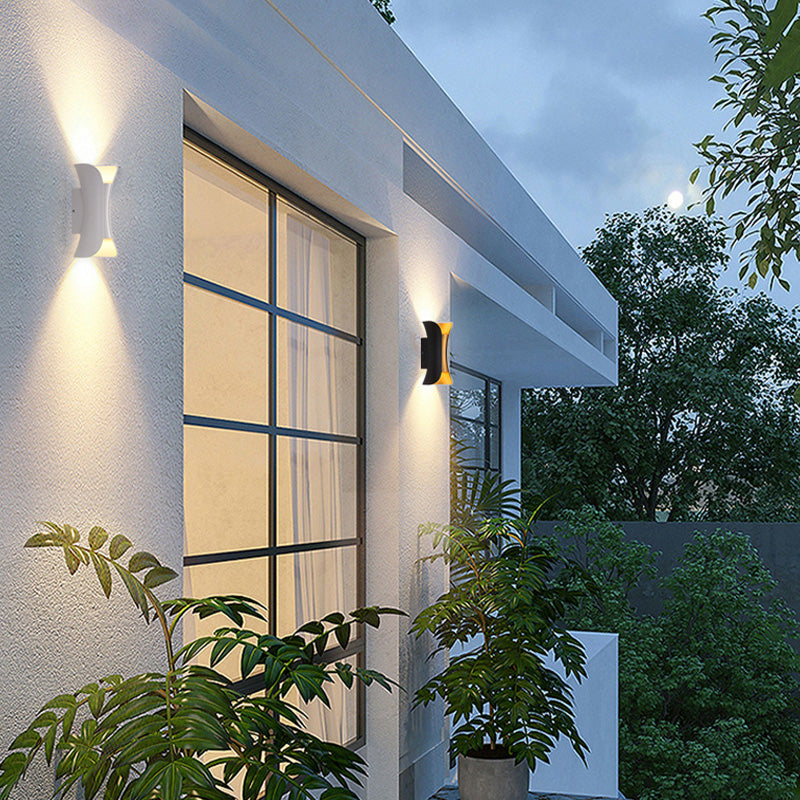 Modern LED Outdoor Wall Lamp - LumiEdge-Black and Gold-Small 6W-Warm white-State of Style