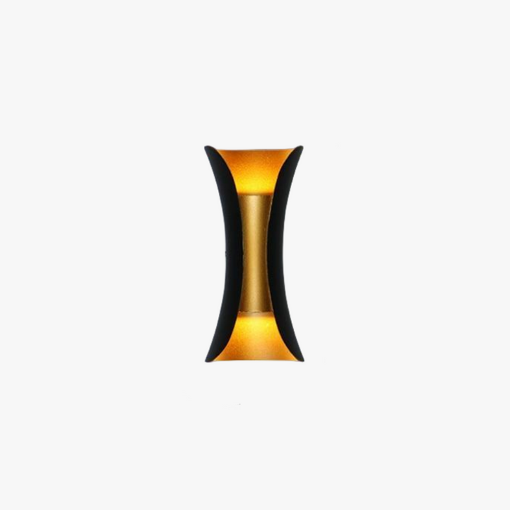 Modern LED Outdoor Wall Lamp - LumiEdge-Small (6W)-Warm White-Black and Gold-State of Style