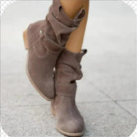 Modern Low Heel Suede Boots - Nova-Dark Grey-3.5-State of Style