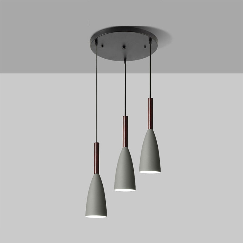Modern Pendant Lamp Set - Lars-3 Round Gray-State of Style