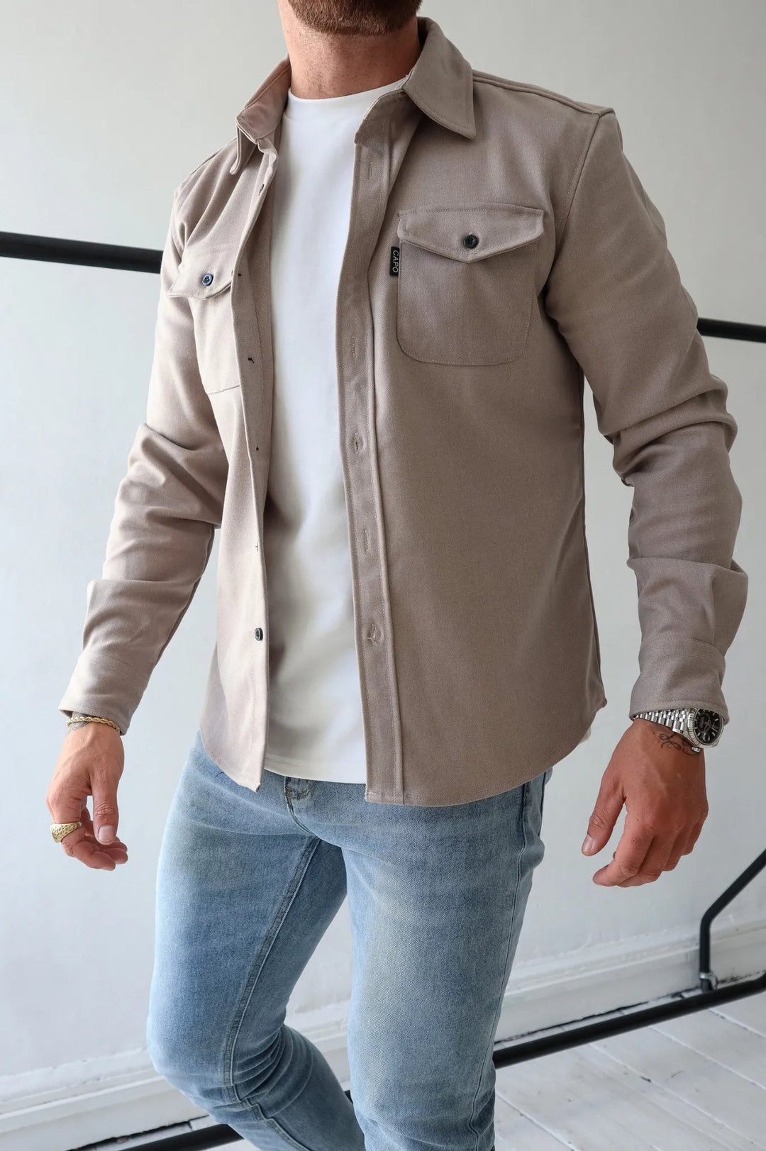 Modern Shirt Jacket for Men – Elias-Apricot-S-State of Style