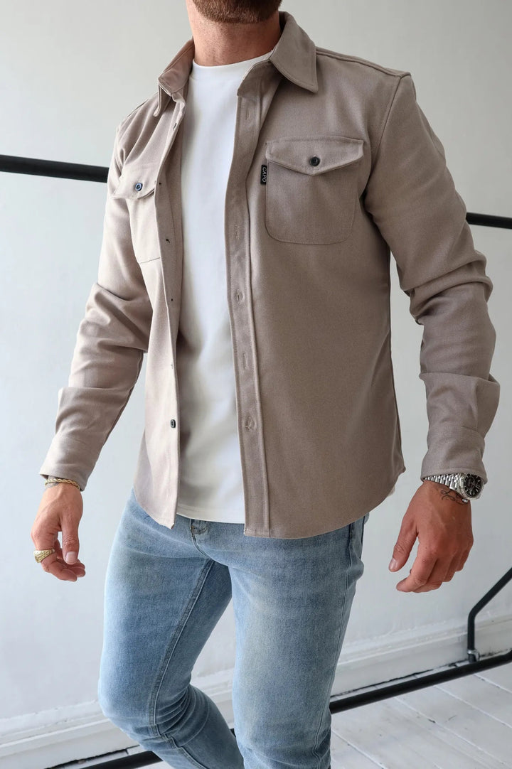 Modern Shirt Jacket for Men – Elias-Apricot-S-State of Style
