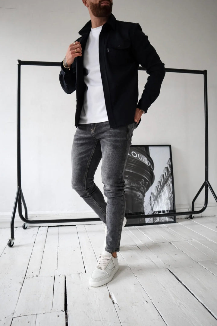 Modern Shirt Jacket for Men – Elias-Black-S-State of Style