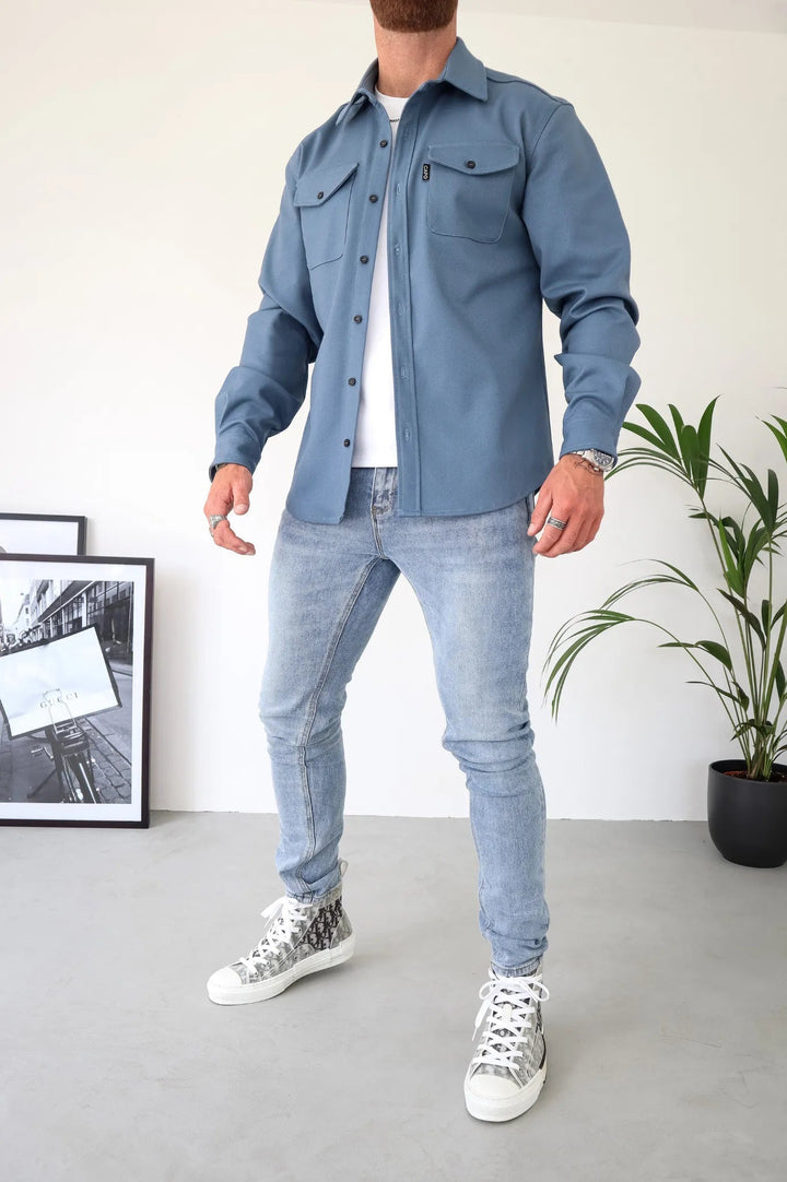 Modern Shirt Jacket for Men – Elias-Blue-S-State of Style
