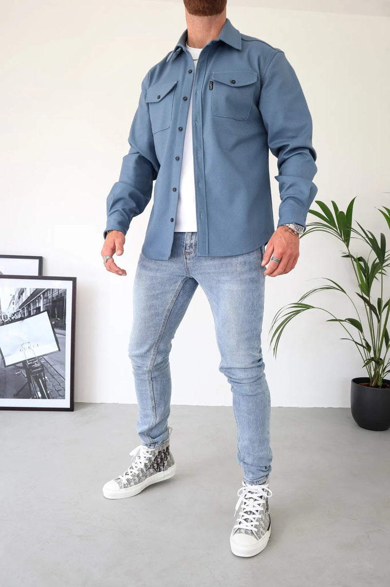Modern Shirt Jacket for Men – Elias-Blue-S-State of Style